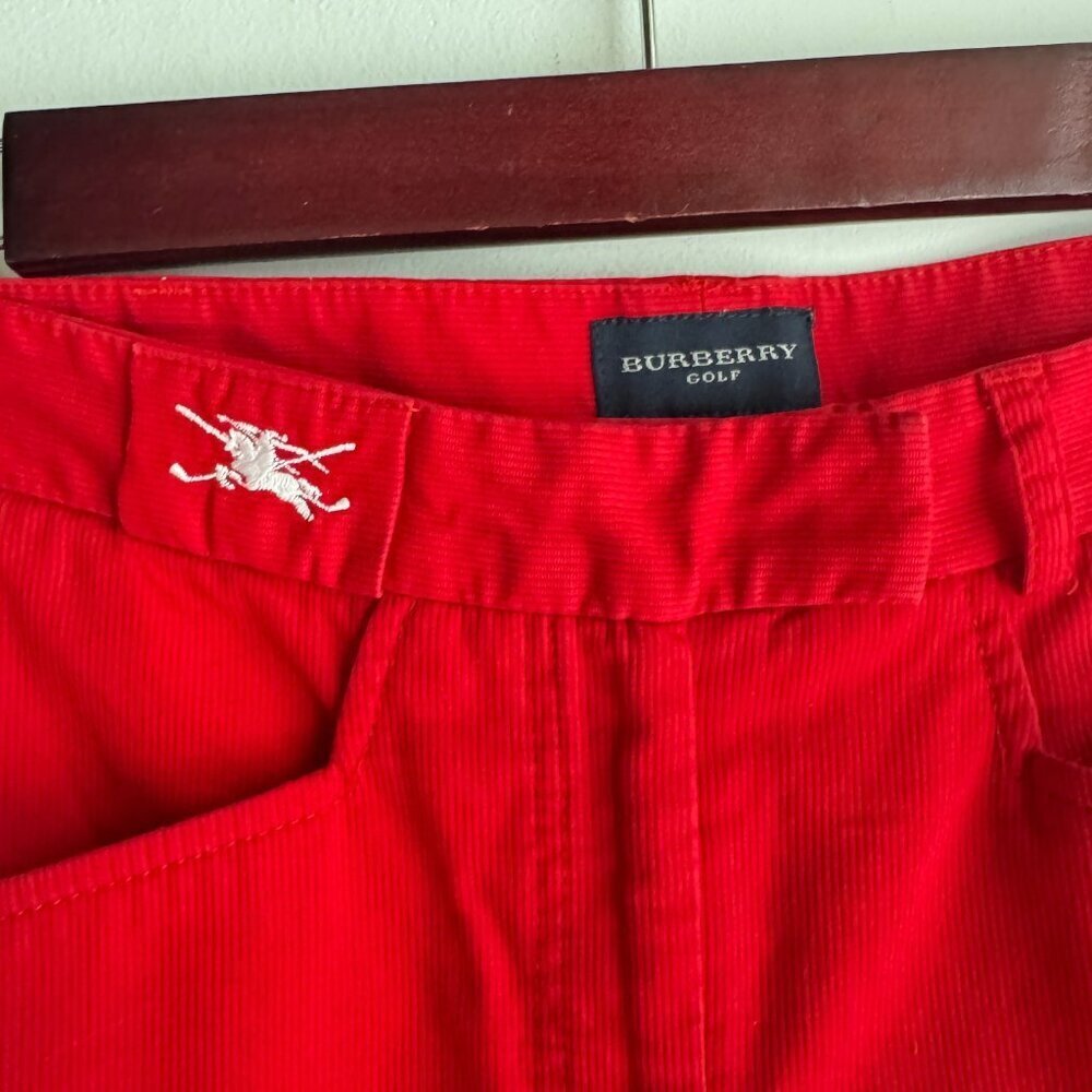 Burberry Golf Red Corduroy Bootcut High waist Pants 0/2 - Picture 2 of 15